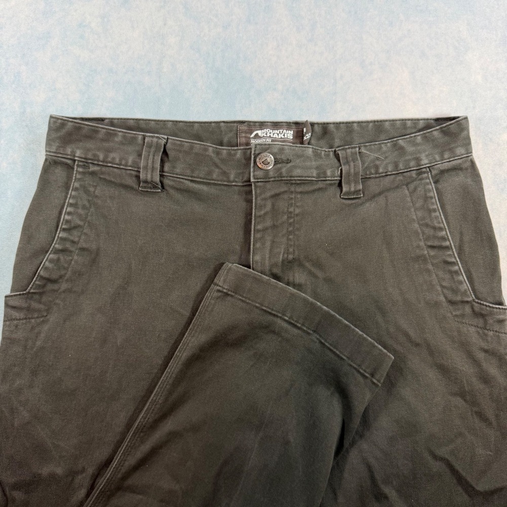 Mountain Khakis Pants Mens 34x32 Grey Excellent Modern Fit Stretch Cotton Blend